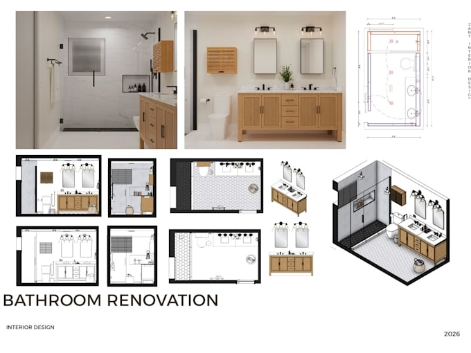 turn your bathroom floor plan into a realistic 3d design