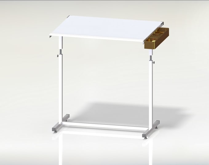 design a 3d model custom adjustable drawing working table