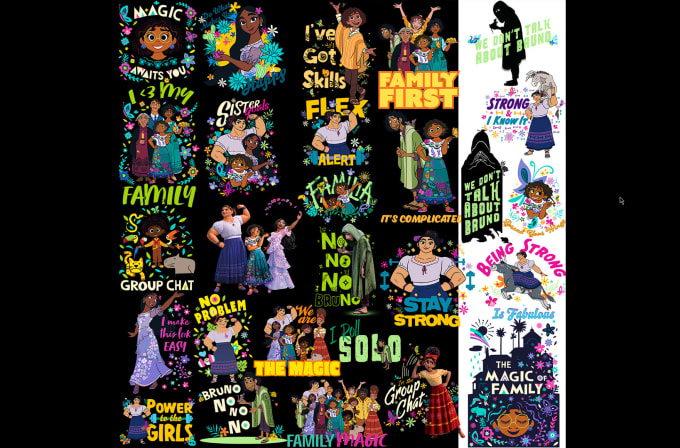 Provide 28 encanto cartoon tshirt designs bundle for dtf dtg by  Abdelmoumenj | Fiverr