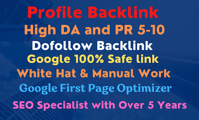 do 65 high authority profile backlinks