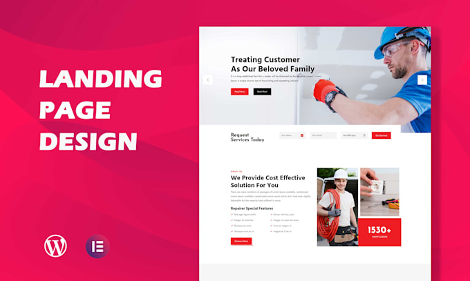 build landing page design or wordpress website design