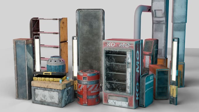 model game ready low poly 3d props 3d models and weapons