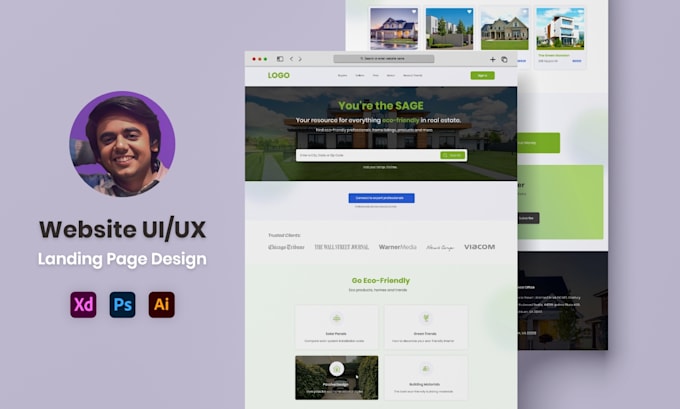Design professional ui ux landing page homepage and web design for your ...