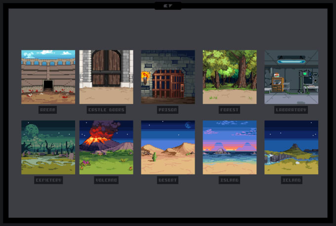 Battle Backgrounds Pixel Art, Game Assets