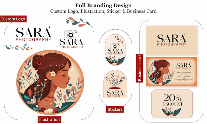 create full branding with logo, illustrations, stickers