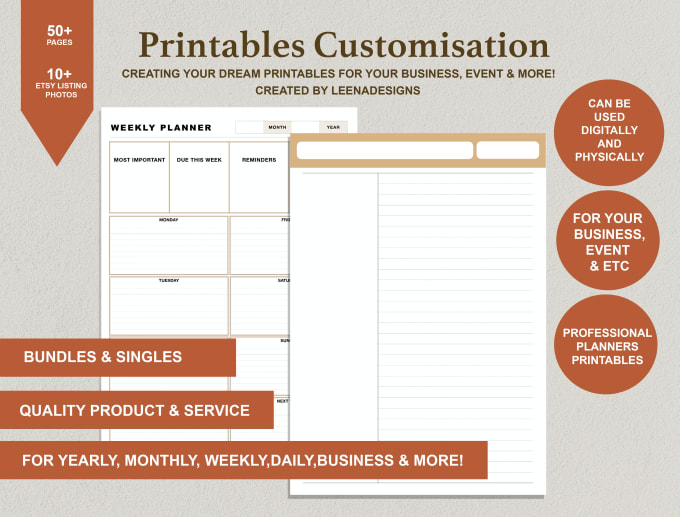 Create a printable for your etsy business by Leenadesign Fiverr