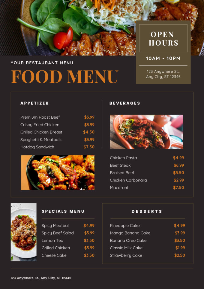 Design professional food menu restaurant menu or price list by ...