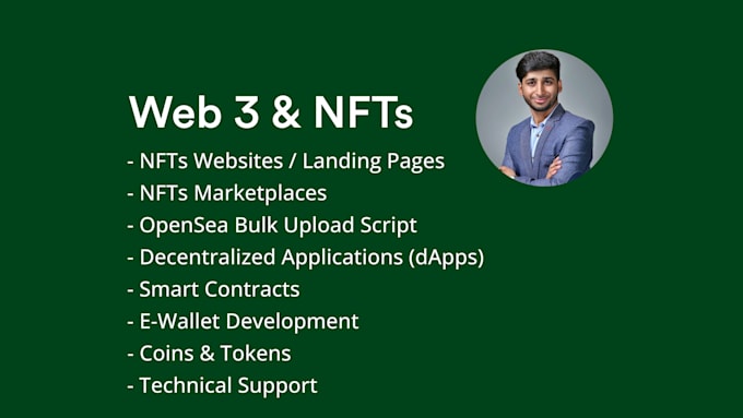 develop nft landing page, blockchain development and web3 consultancy
