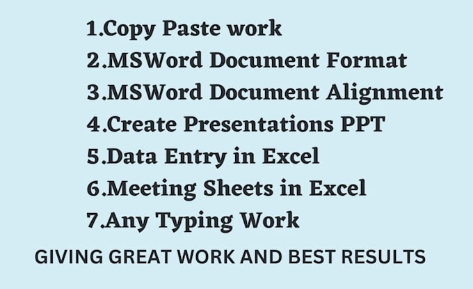 Do copy paste and ppt and word format by Haleemamg | Fiverr