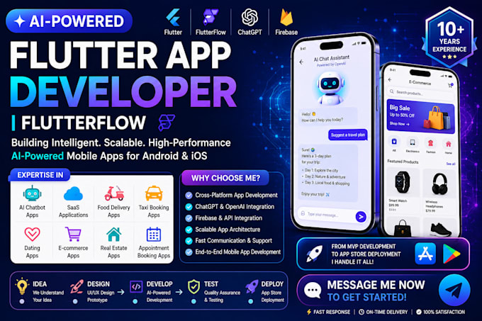 develop ai powered flutter apps for android and ios