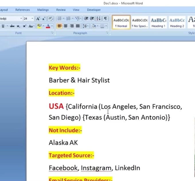 do email scraping and content composing