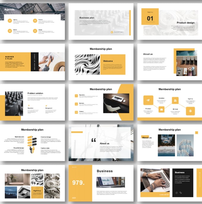 design elegant business presentation and pitch decks