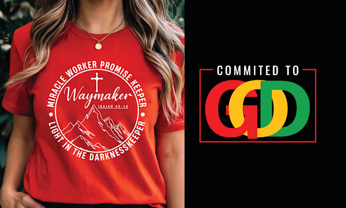 do custom christian typography graphic t shirt design