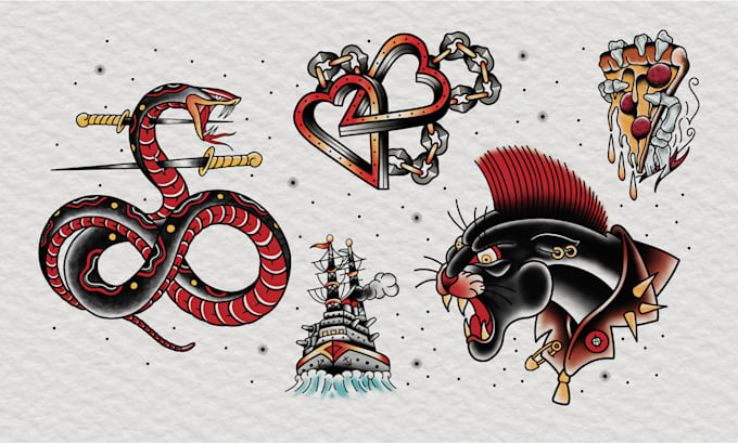 create traditional and oldschool tattoo style design