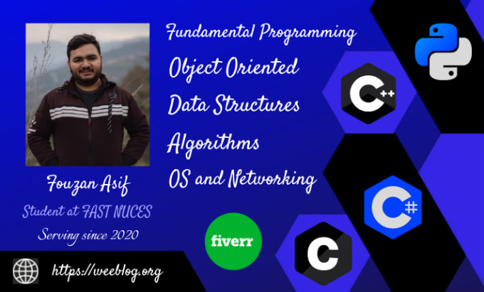 Write cpp, c, and python programs for you by Fouzan__asif | Fiverr