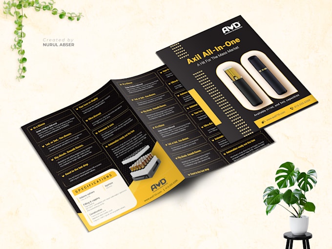 design modern trifold bifold brochure and white paper design