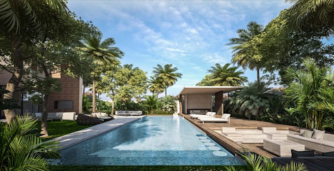 design 3d site plan and landscape exterior backyard garden
