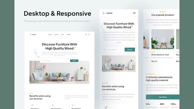 Design a creative, unique and responsive website, landing page by ...