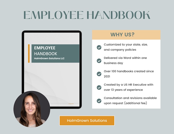 create a US employee handbook