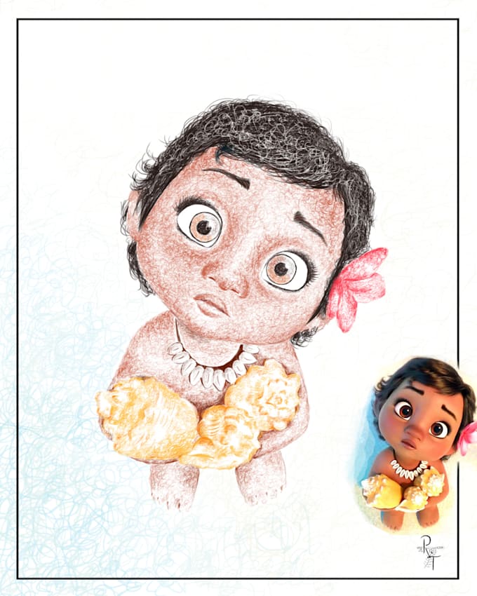 create color digital scribble art, line art