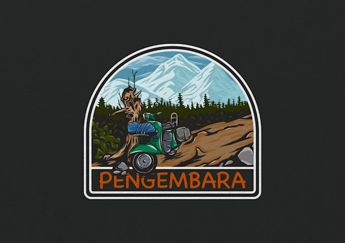 create outdoor t shirt design with hand drawn style