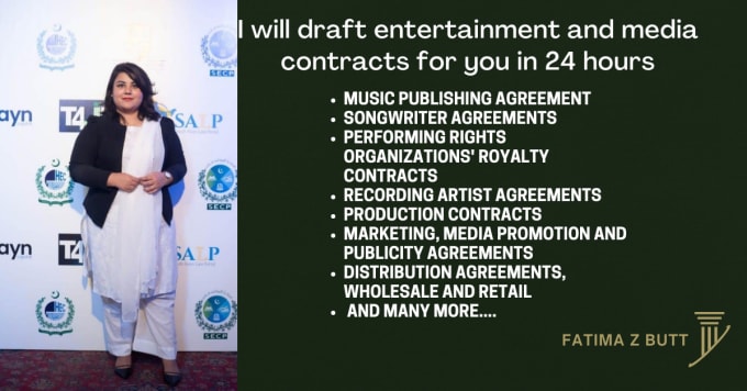 draft entertainment and media contracts for you in 24 hours