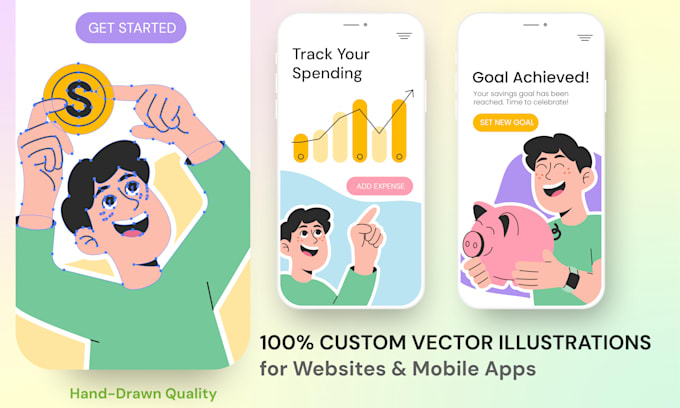 create clean vector illustration for website or app
