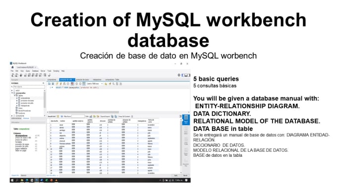 Cracion de base de datos en mysql worbetch by Oscarandr | Fiverr