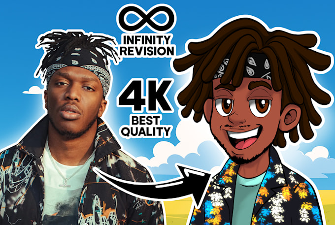 draw cartoon you, youtube or twitch profile picture in my style
