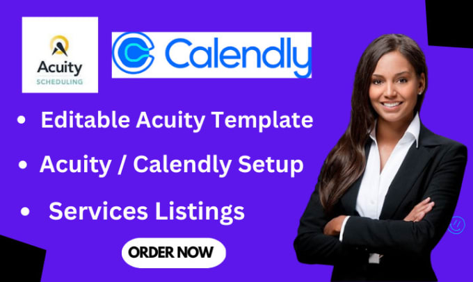 Set up custom acuity scheduling calendly design acuity site on canva by
