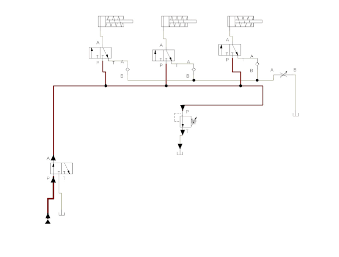 Design and simulate the hydraulic and pneumatic circuits by