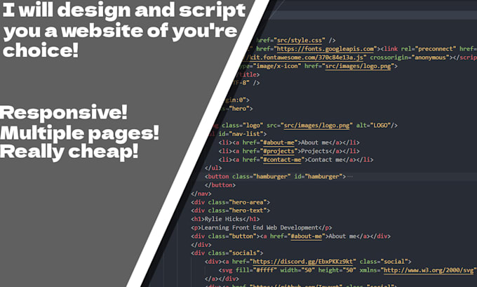 Design you a website using html css and some js by Invxrt_ | Fiverr