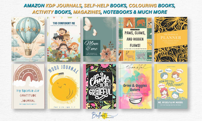 design amazon KDP journal and planner covers and interiors