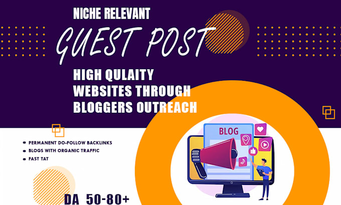 provide guest posting on high quality blogs with SEO optimized backlinks