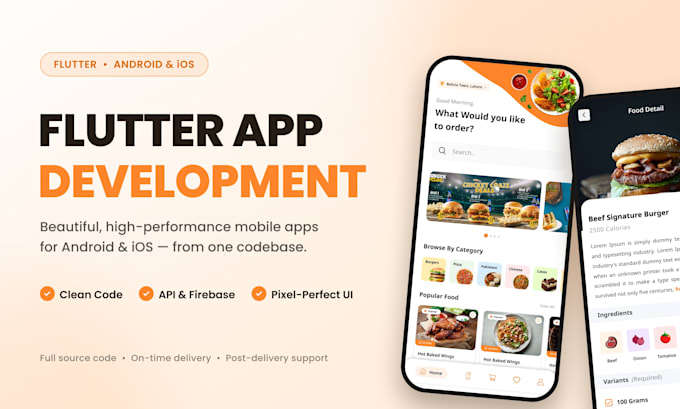 do flutter mobile app development for ios and android as flutter developer
