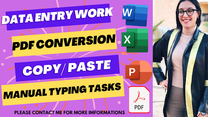 Do data entry work, copy paste, typing and pdf conversion by ...