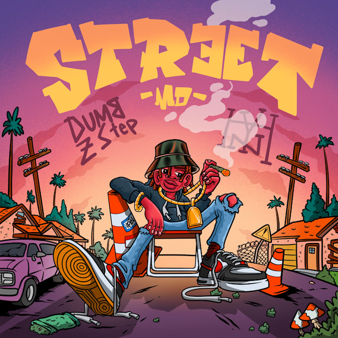 Do dope music illustration for album cover single mixtape by Devi_novita Fiverr