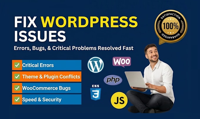 fix wordpress issues, resolve errors, and perform custom bug fixes
