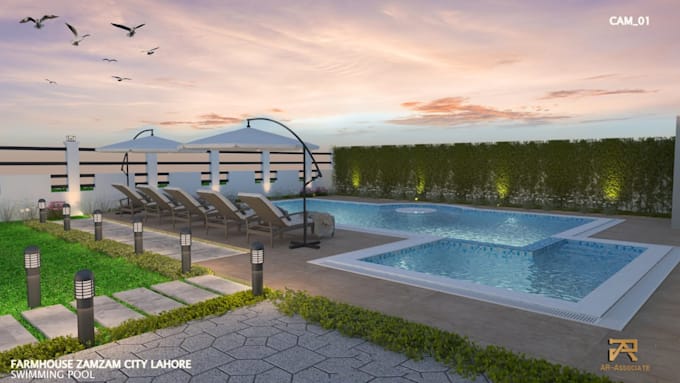 do pool design and 3d render