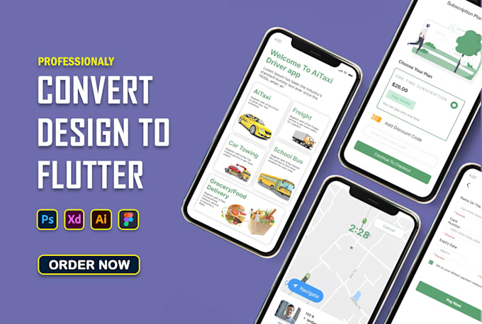 Design flutter ui, xd, psd, and figma to flutter ui using flutter code ...