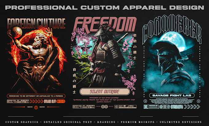 create a custom graphic streetwear t shirt design