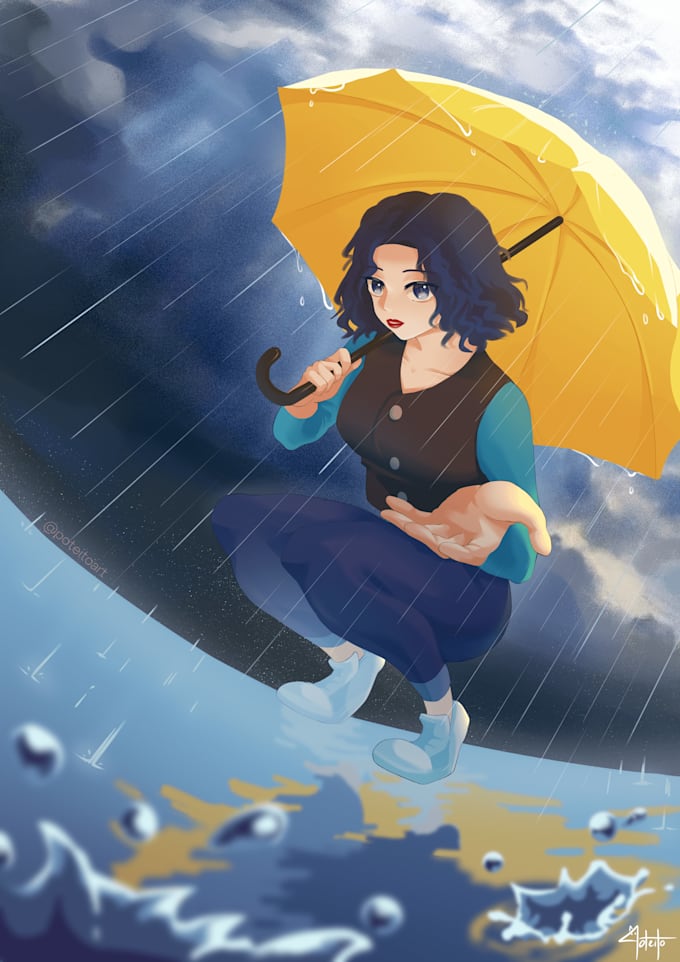 Draw anime style illustration, original character and fanart