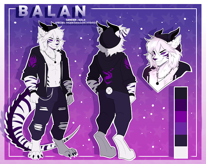 draw ref sheet of fursona, anime or vtuber nsfw o sfw
