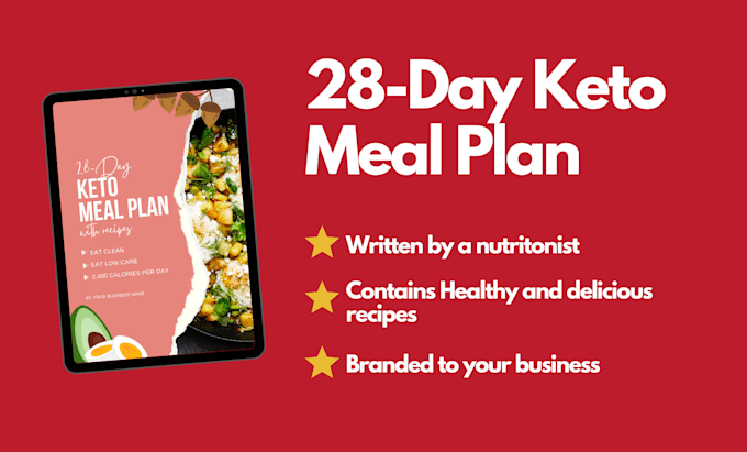 provide a 28 day branded keto meal plan for your business