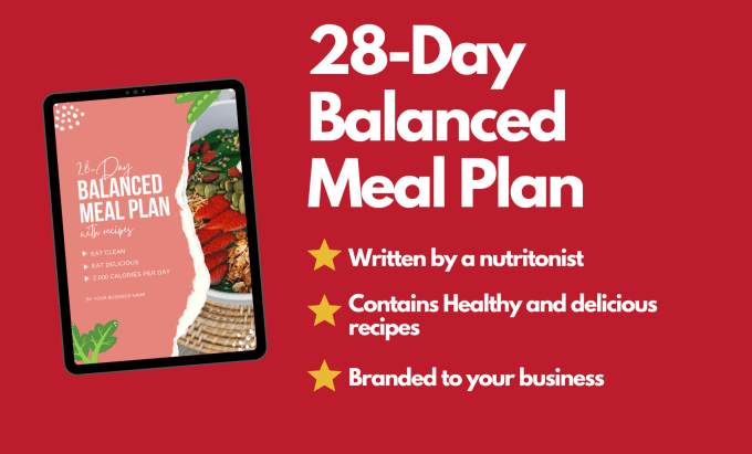 Provide a 28 day branded healthy meal plan for your business by