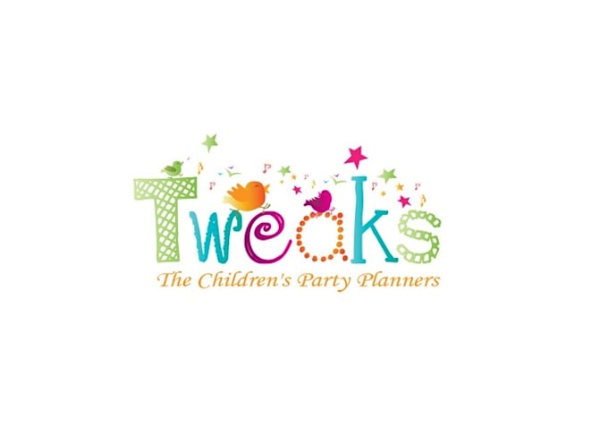 make modern beautiful childrens party planners logo