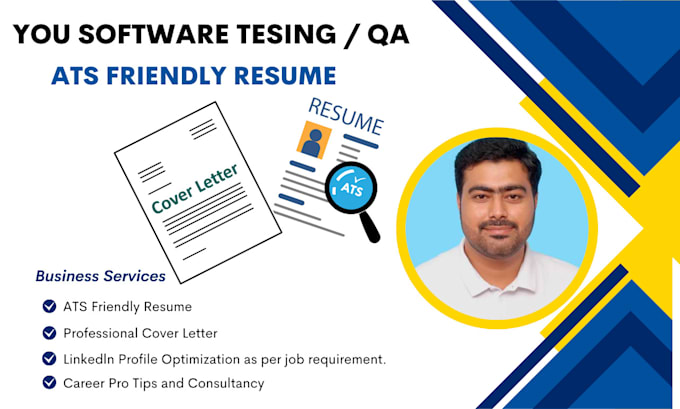 design your QA ats friendly resume and cover letter with linkedln optimization