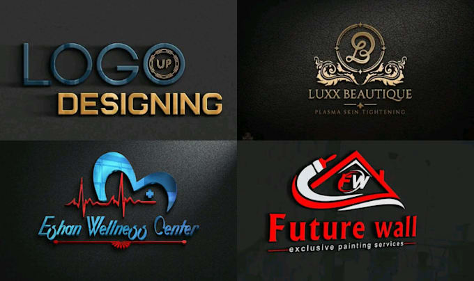 do modern line art text or badge logo design