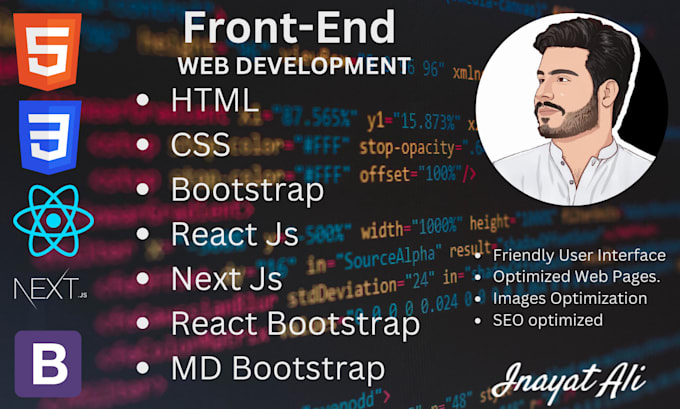 Create custom front end web application using react, next and bootstrap ...