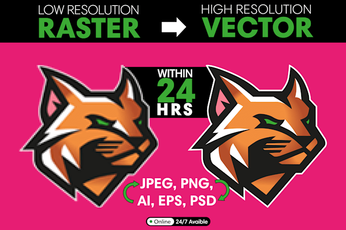 Convert raster logo, image to vector file and high resolution by ...